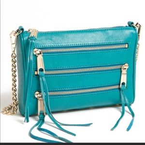 Teal Mini 5 Zip Handbag